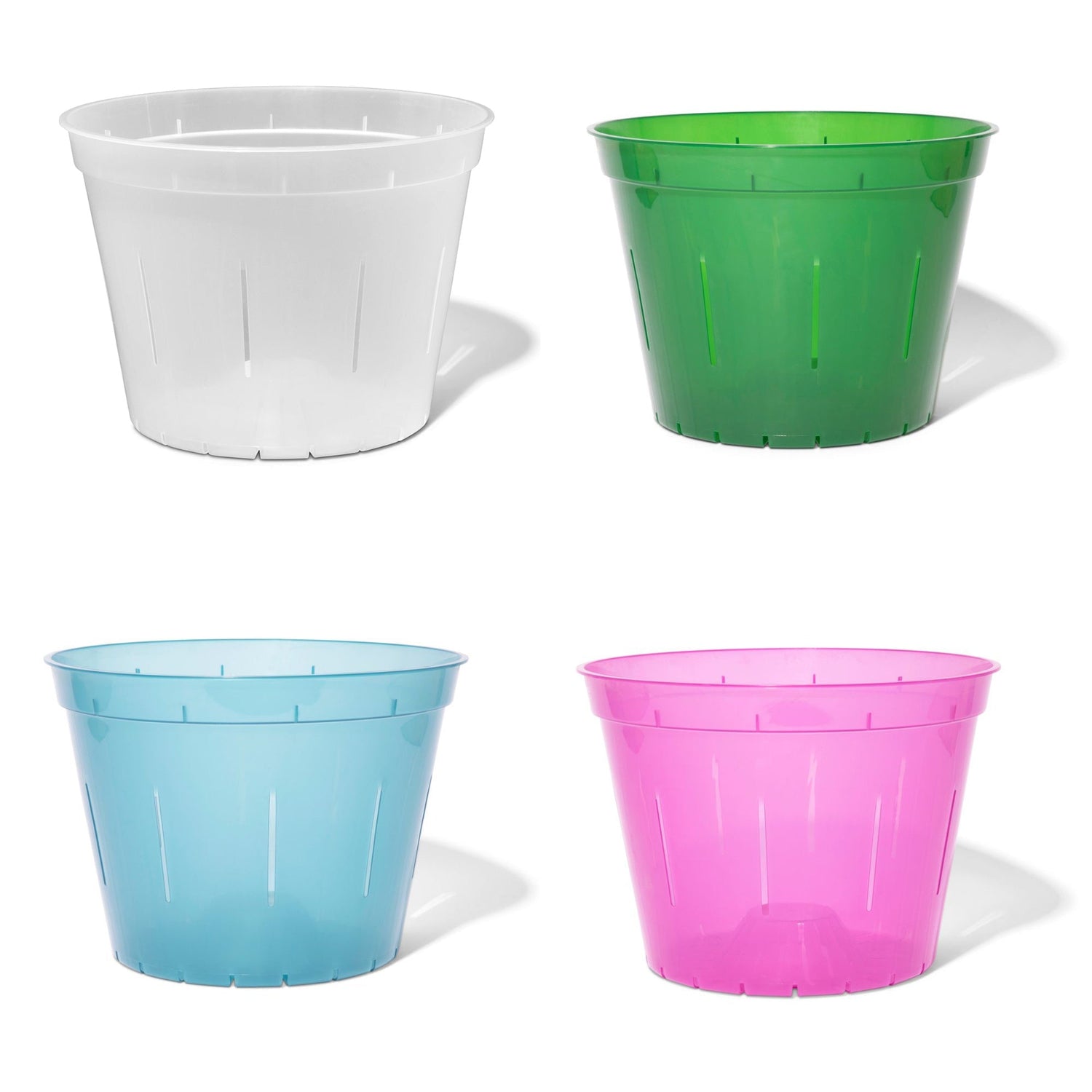 Spectrum 4 Pack of Slotted Orchid Pots - Color Cascade