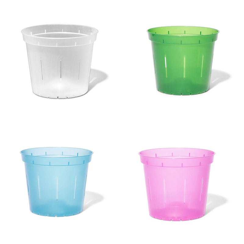Spectrum 4 Pack of Slotted Orchid Pots - Color Cascade