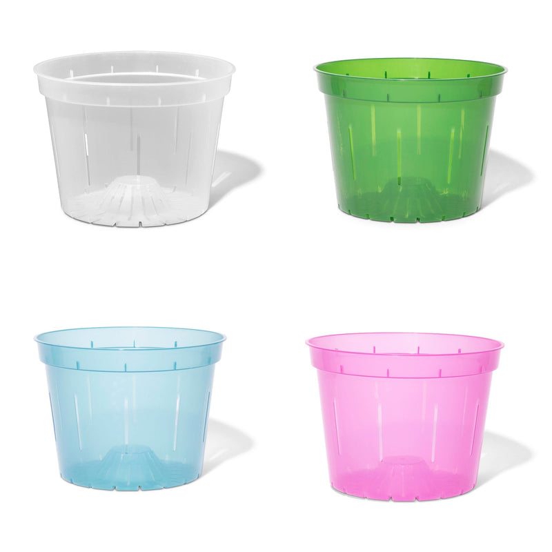 Spectrum 4 Pack of Slotted Orchid Pots - Color Cascade