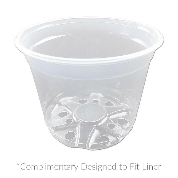 6" Cobalt Blue Over Cream Pinwheel Fluted Orchid Pot