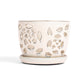 5" White Diamond Floral Cutout Orchid Pot