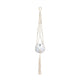 Macrame Hanger Self Watering Set - Linen White + Designer White
