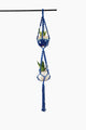 Deluxe Hand Woven Double Macrame Hanger - Midnight Blue