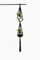 Deluxe Hand Woven Double Macrame Hanger - Obsidian Black