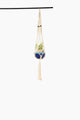 Deluxe Hand Woven Macrame Hanger with Beads - Linen White