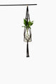 Deluxe Hand Woven Single Macrame Hanger - Obsidian Black
